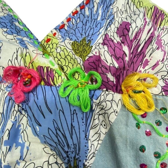 FORLA PARIS Mini Dress NWT Spaghetti Straps Sundress Flowy Multicolor L 65-5 - Picture 12 of 16